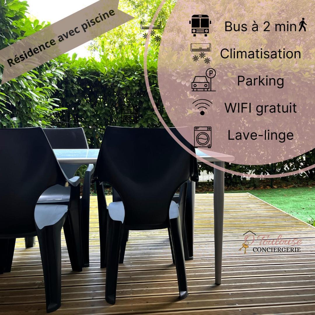 L'Instant Detente Avec Terrasse Climatisation Et Parking ตูลูส ภายนอก รูปภาพ
